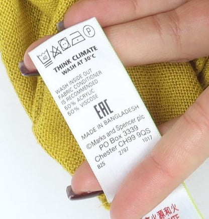 Womens UK Size XL Marks and Spencer Yellow Pullover Jumper