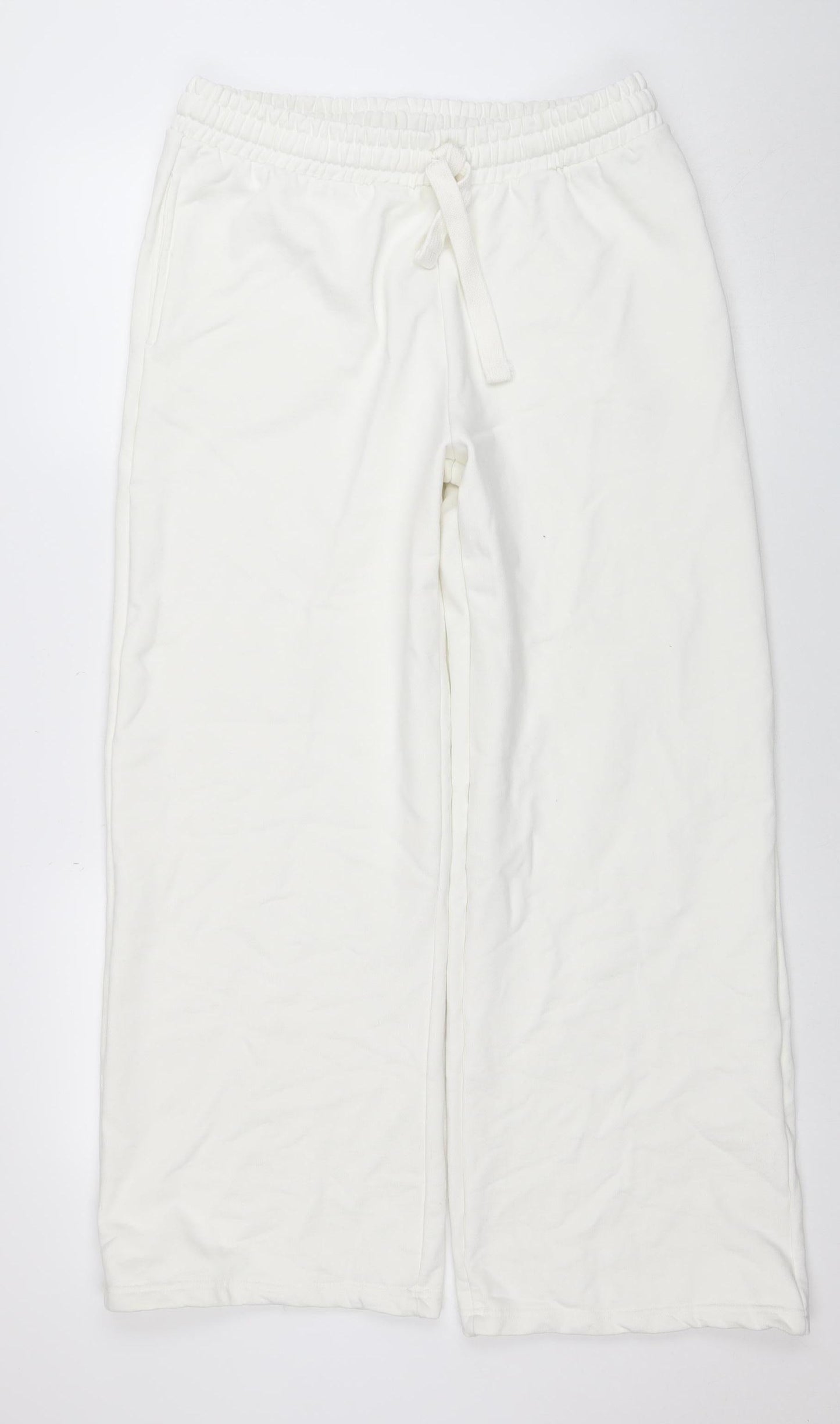 Womens UK Size M PRETTYLITTLETHING Regular Fit Sweatpants White Trousers
