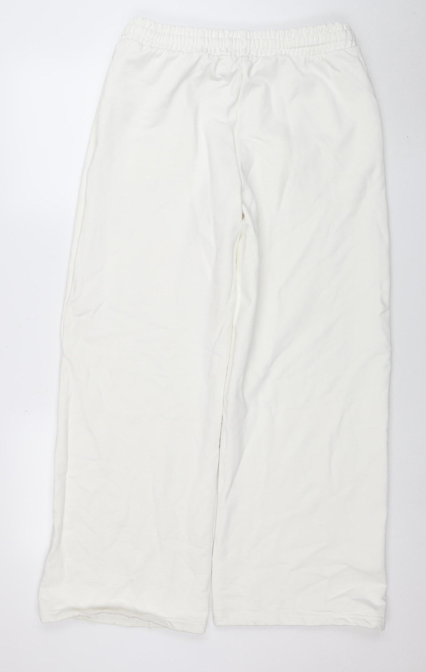 Womens UK Size M PRETTYLITTLETHING Regular Fit Sweatpants White Trousers