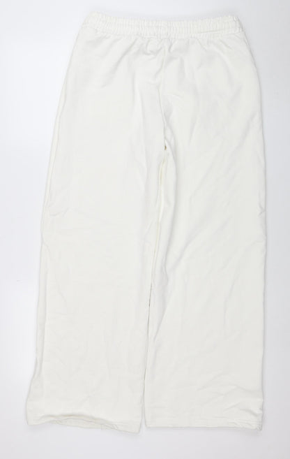Womens UK Size M PRETTYLITTLETHING Regular Fit Sweatpants White Trousers