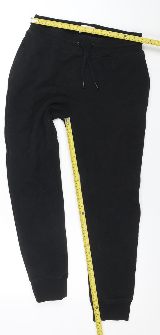 Topman Men's Black Jogger Sweatpants S Regular Fit Cotton Blend