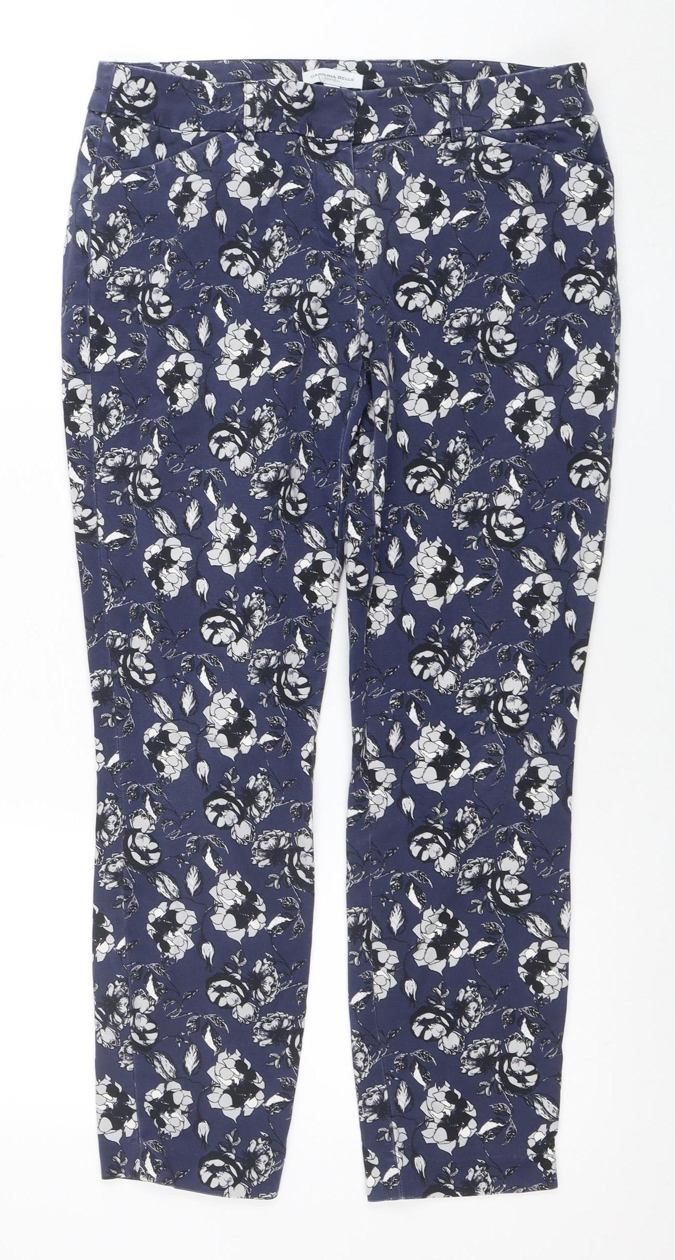 Womens UK Size 10 Carolina Belle Regular Fit CasualTravel Blue Trousers