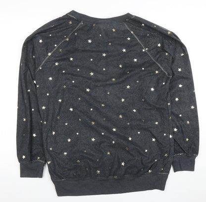 Next Women's Grey Star Print Long Sleeve Pyjama Top Size S