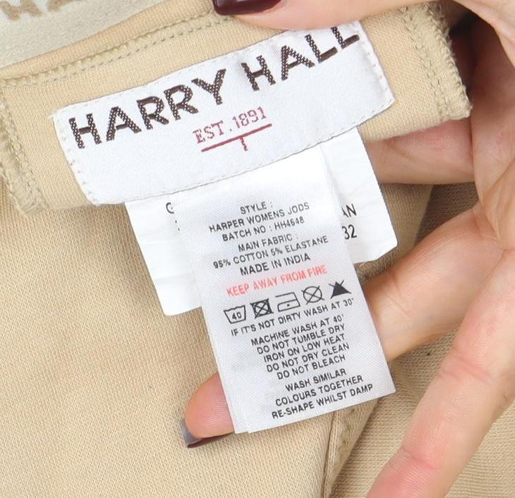Womens UK Size 16 Harry Hall Slim Fit Jodhpurs Beige Trousers