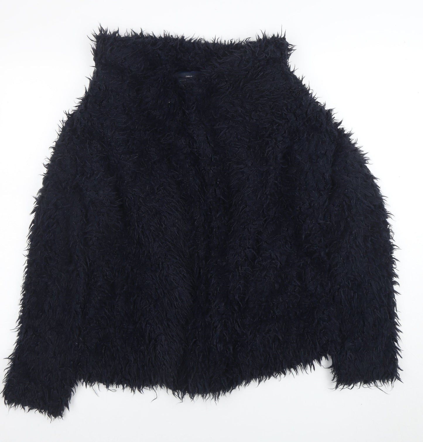 Womens UK Size S Zara Black Faux Fur