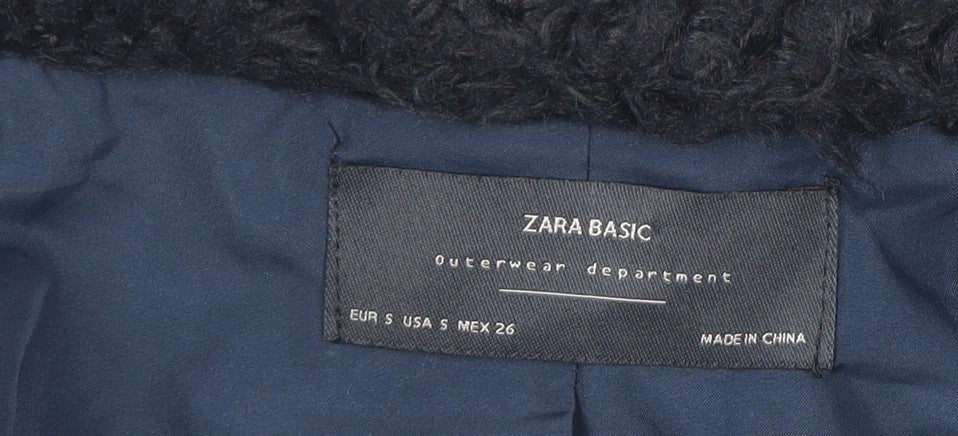 Womens UK Size S Zara Black Faux Fur