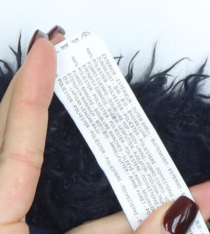 Womens UK Size S Zara Black Faux Fur