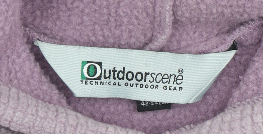 Womens UK Size XL Outdoor Scene Purple Pullover Hoodie
