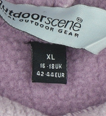 Womens UK Size XL Outdoor Scene Purple Pullover Hoodie