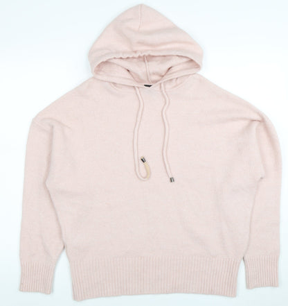 Womens UK Size M Peacocks Pink Pullover Hoodie