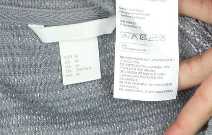 H&M Women’s Grey Striped Knit Pullover Jumper Size 12