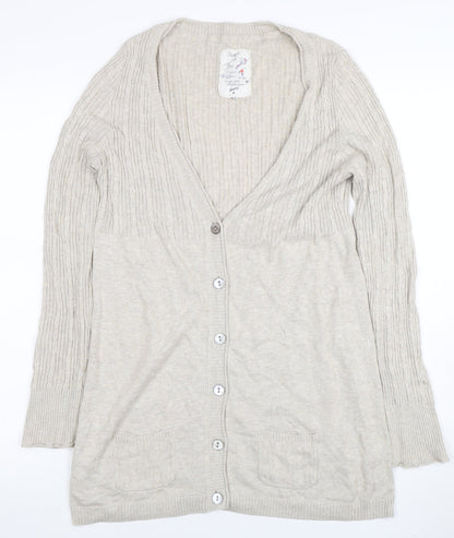 Mammut Women Beige V-Neck Long Sleeve Cardigan Size 12