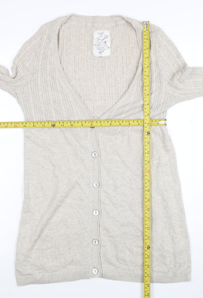 Mammut Women Beige V-Neck Long Sleeve Cardigan Size 12