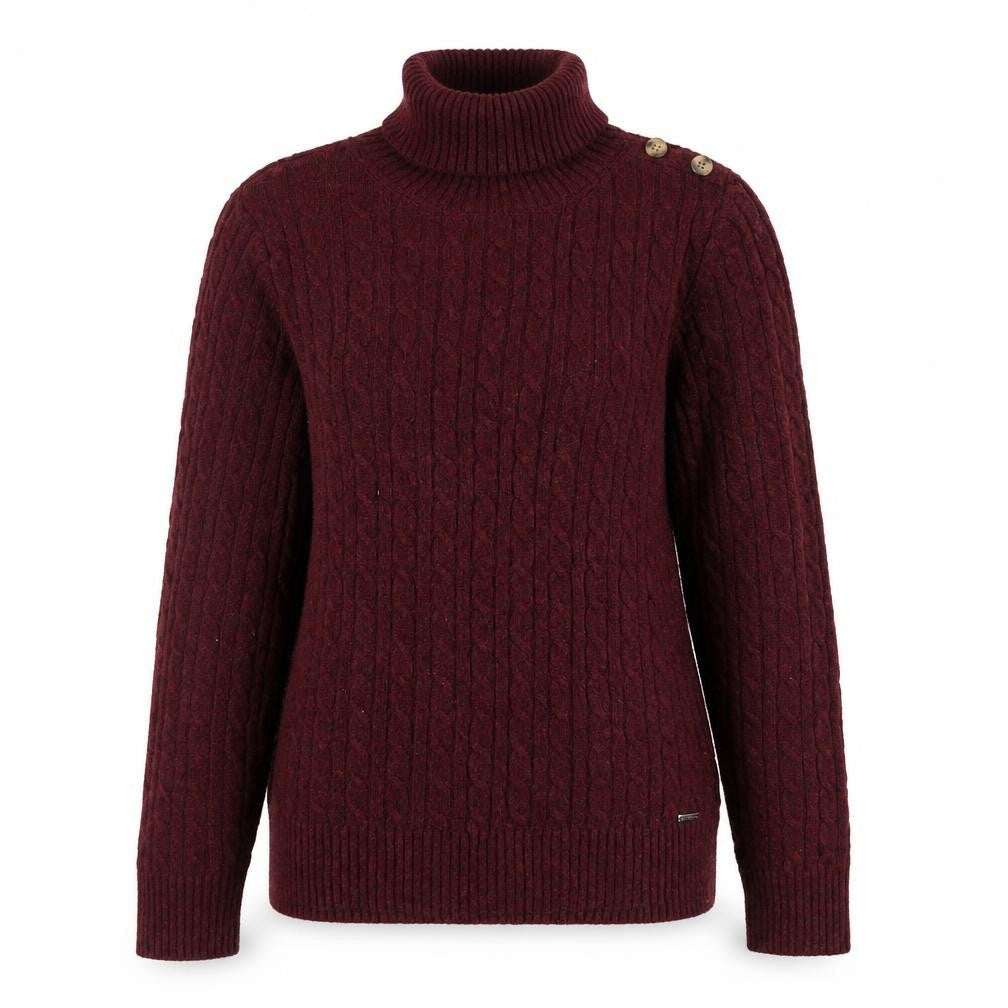 Superdry Womens Red Cable-Knit Roll Neck Jumper Size 10