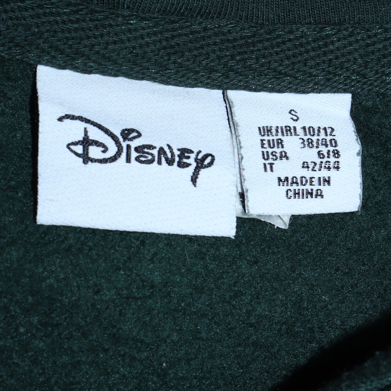 Womens UK Size S Disney Green Pullover Hoodie