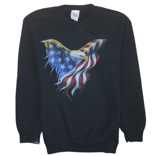 Mens UK Size L Gildan Black Pullover Sweatshirt