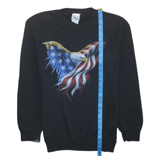 Mens UK Size L Gildan Black Pullover Sweatshirt
