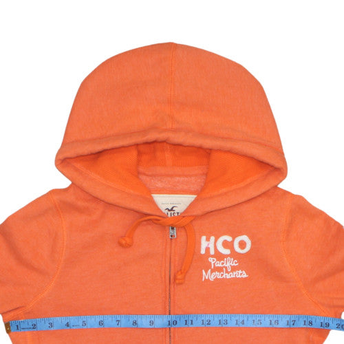Womens UK Size L Hollister Orange Full Zip Hoodie