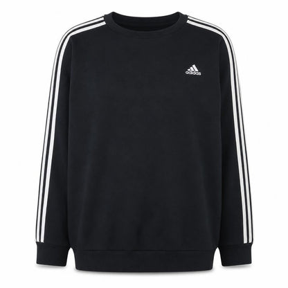adidas Womens Black 1X Pullover Crew Neck Fleece Sweatshirt