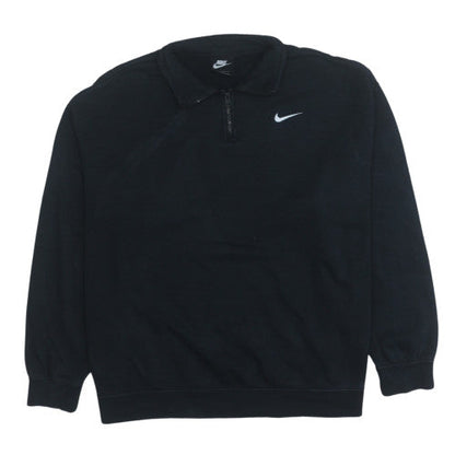 Mens UK Size M Nike Black Henley Sweatshirt