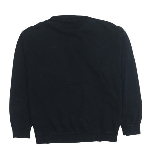 Mens UK Size M Nike Black Henley Sweatshirt
