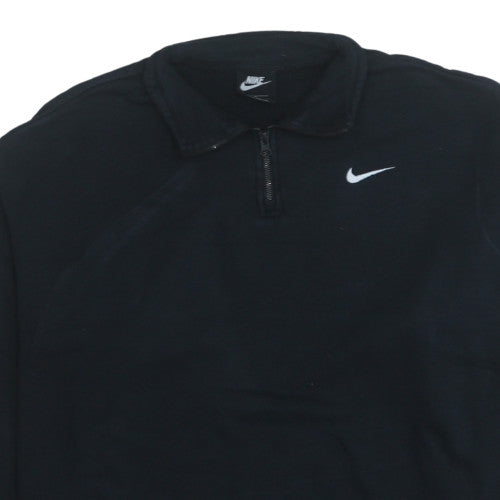 Mens UK Size M Nike Black Henley Sweatshirt