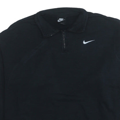 Mens UK Size M Nike Black Henley Sweatshirt
