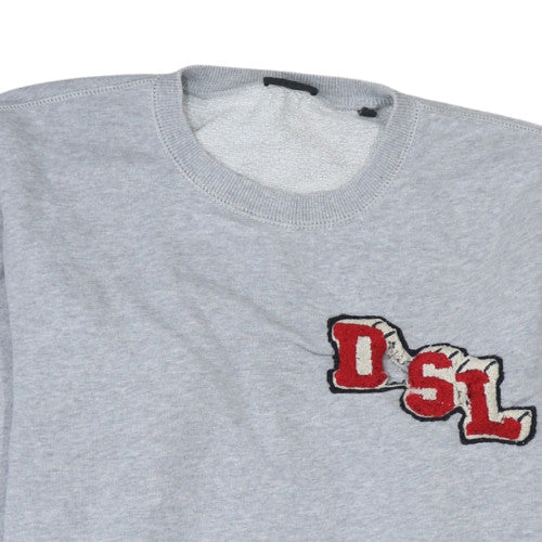 Mens UK Size L Diesel Grey Pullover Sweatshirt
