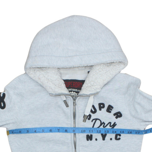 Womens UK Size S Superdry Grey Full Zip Hoodie
