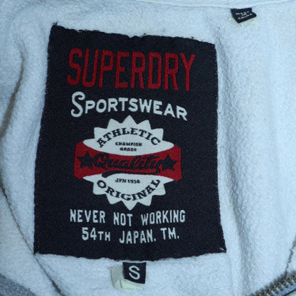 Womens UK Size S Superdry Grey Full Zip Hoodie