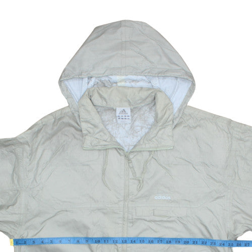 Mens UK Size L adidas Beige Windbreaker Coat
