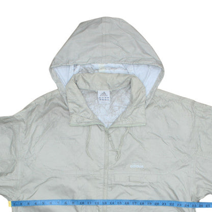 Mens UK Size L adidas Beige Windbreaker Coat