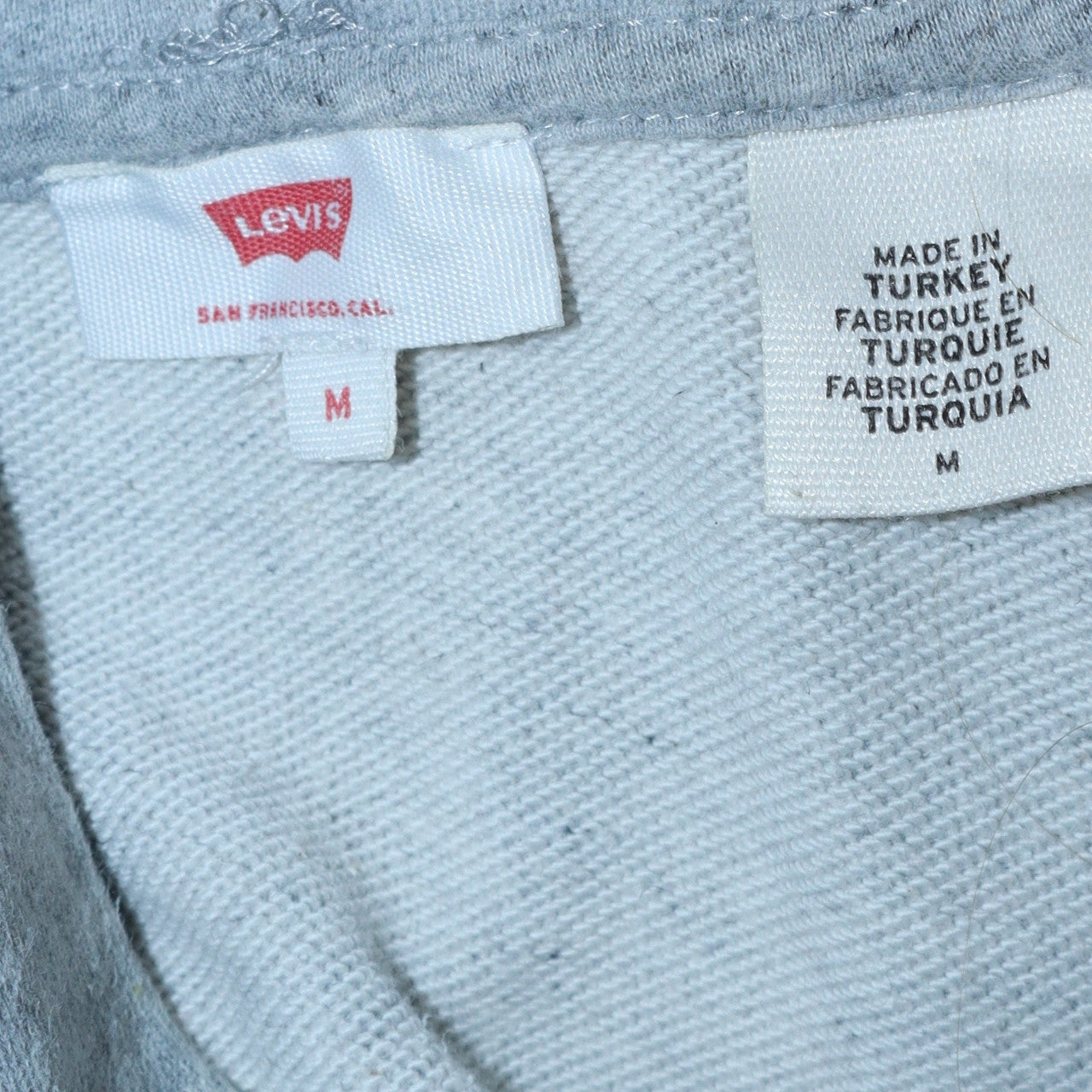 Mens UK Size M Levi's Grey Pullover Hoodie
