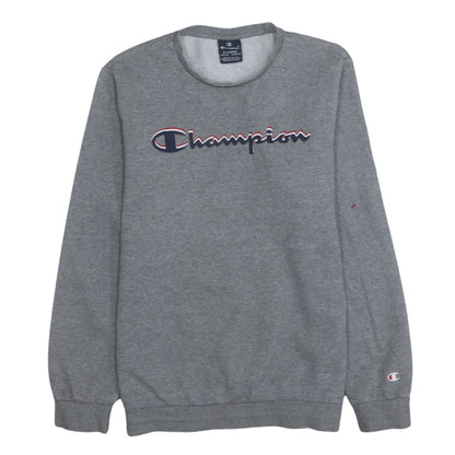 Champion Boys Grey Crew Neck Pullover Sweatshirt 13-14 Years Logo Print
