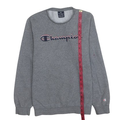 Champion Boys Grey Crew Neck Pullover Sweatshirt 13-14 Years Logo Print
