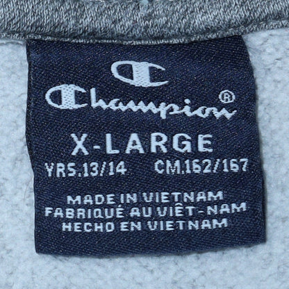 Champion Boys Grey Crew Neck Pullover Sweatshirt 13-14 Years Logo Print