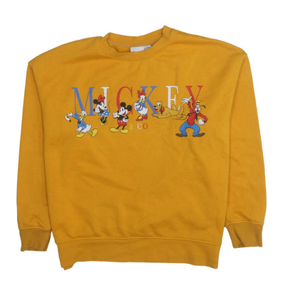 Womens UK Size 12/14 Disney Yellow Pullover Sweatshirt