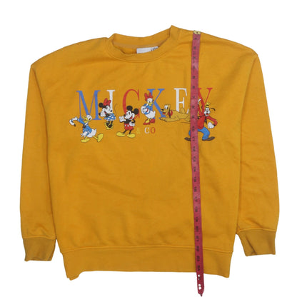 Womens UK Size 12/14 Disney Yellow Pullover Sweatshirt