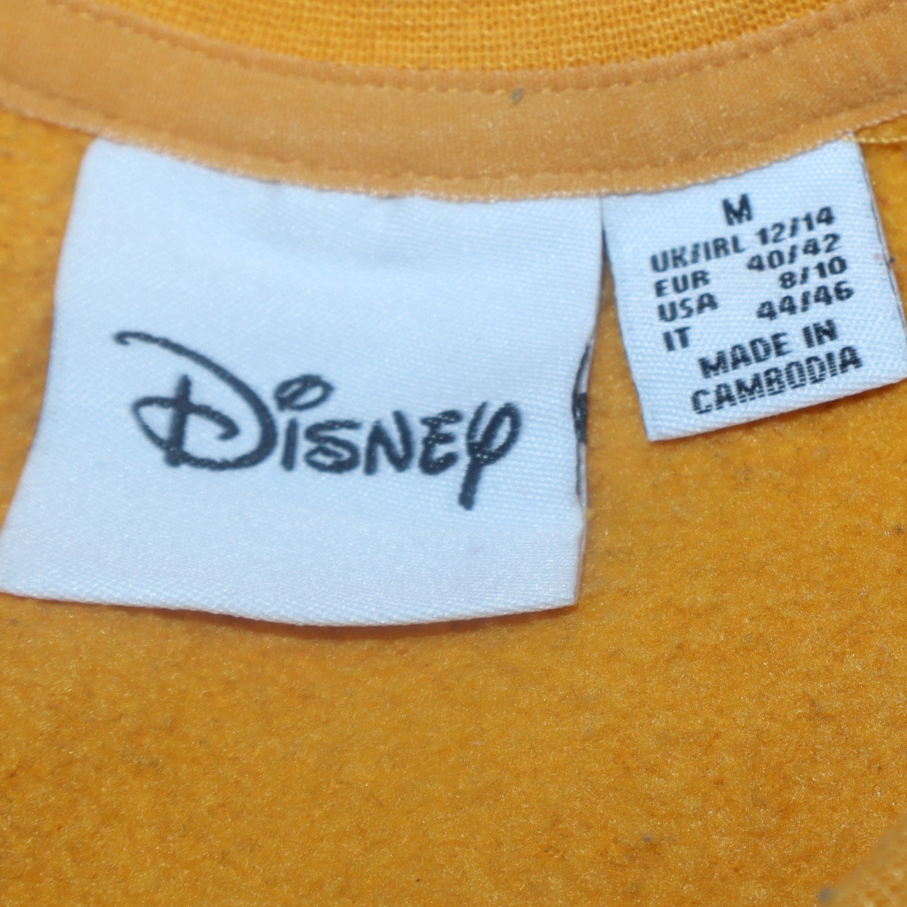 Womens UK Size 12/14 Disney Yellow Pullover Sweatshirt