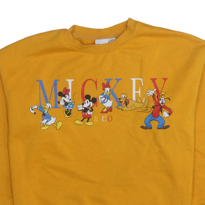 Womens UK Size 12/14 Disney Yellow Pullover Sweatshirt