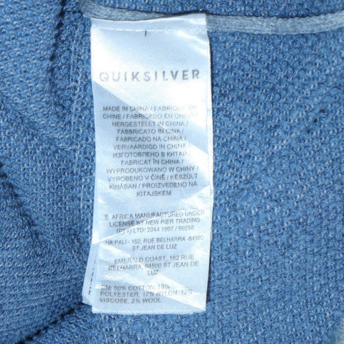 Mens UK Size L Quiksilver Blue Pullover Jumper