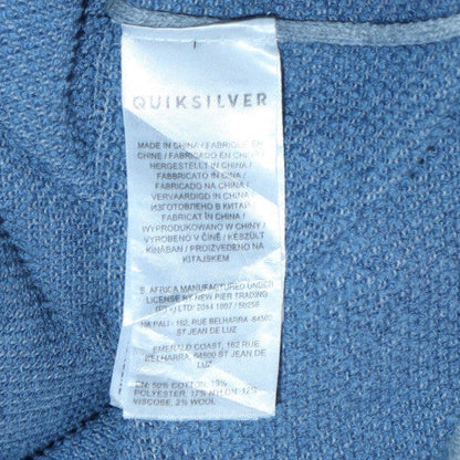 Mens UK Size L Quiksilver Blue Pullover Jumper