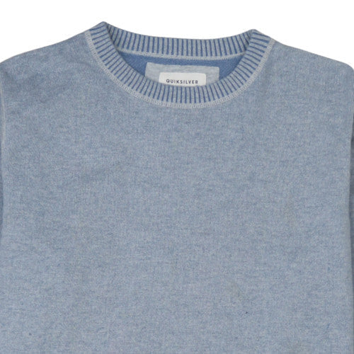Mens UK Size L Quiksilver Blue Pullover Jumper