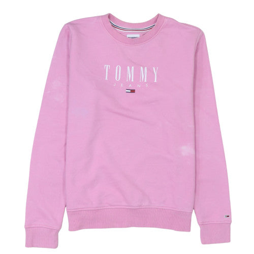 Womens UK Size S Tommy Jeans Pink Pullover Sweatshirt