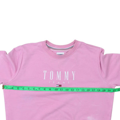Womens UK Size S Tommy Jeans Pink Pullover Sweatshirt