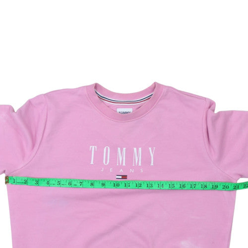 Womens UK Size S Tommy Jeans Pink Pullover Sweatshirt