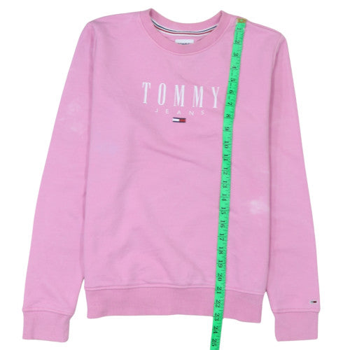 Womens UK Size S Tommy Jeans Pink Pullover Sweatshirt