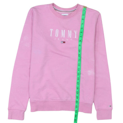 Womens UK Size S Tommy Jeans Pink Pullover Sweatshirt