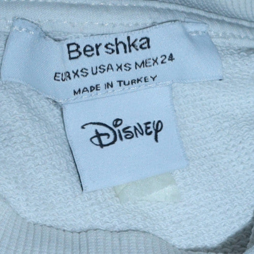 Womens UK Size XS Bershka White Pullover Sweatshirt