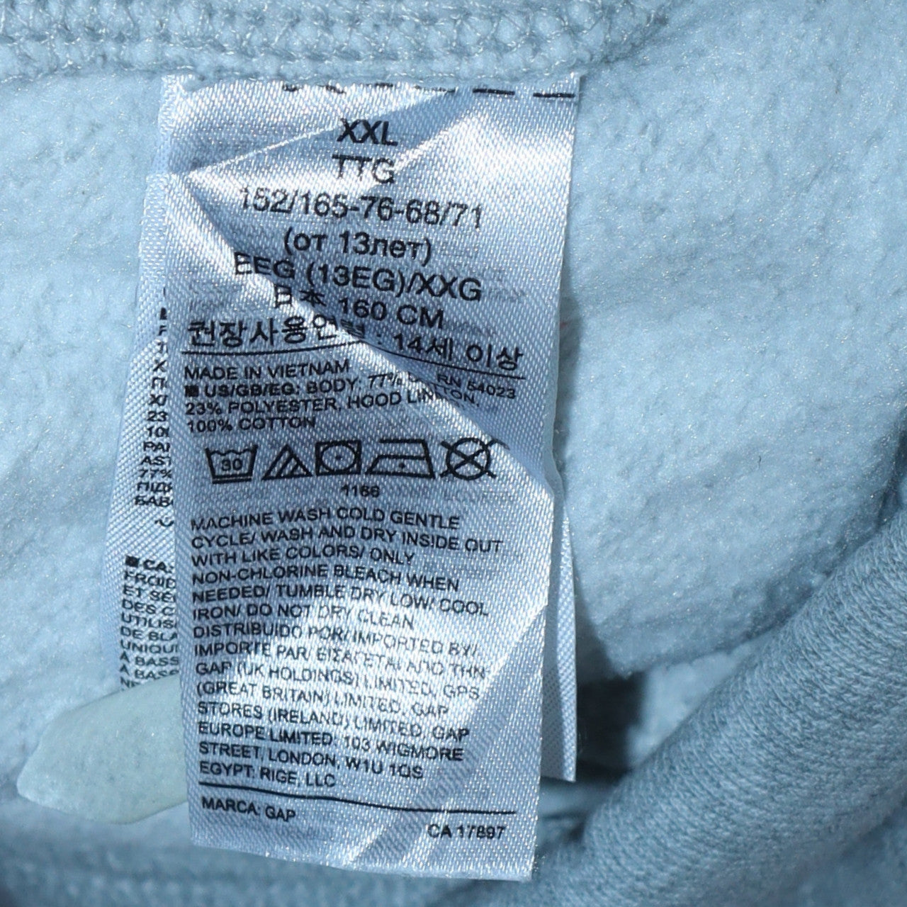 Boys UK Size 14-16 Years Gap Grey Pullover Hoodie